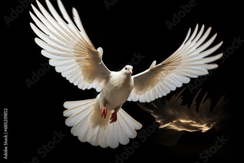 White Bird Soaring Through the Sky with Grace and Elegance Generative AI