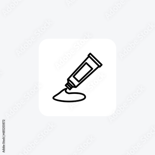 Paint Tube, Painting Supplies Line Icon, Outline icon, vector icon, pixel perfect icon