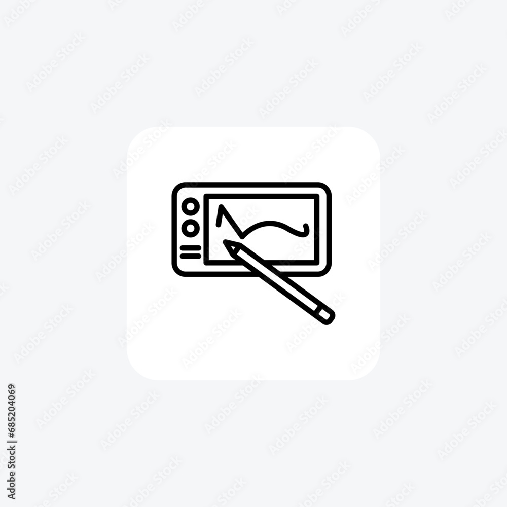 Drawing Tablet, Digital Drawing, Line Icon, Outline icon, vector icon, pixel perfect icon Drawing Tablet, Digital Drawing, Line Icon, Outline icon, vector icon, pixel perfect icon