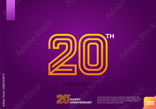20th anniversary logotype with dark purple background