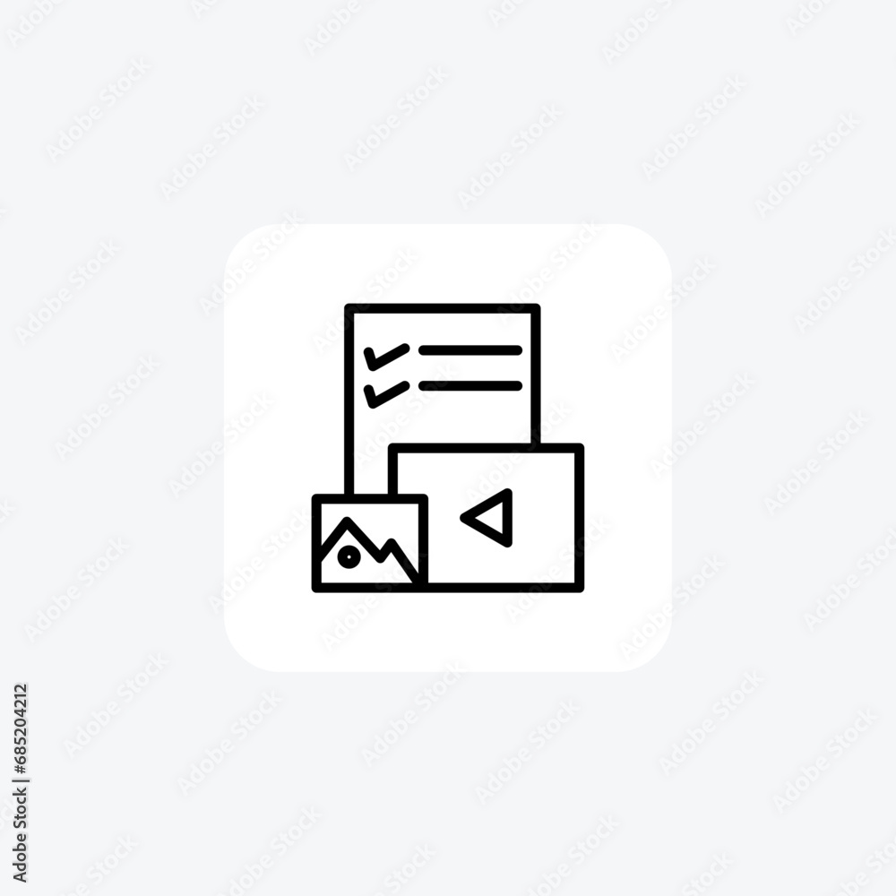 Mixed Media, Art, Line Icon, Outline icon, vector icon, pixel perfect icon Mixed Media, Art, Line Icon, Outline icon, vector icon, pixel perfect icon