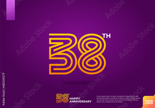 38th anniversary logotype with dark purple background