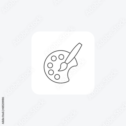 Color Palette, Painting,  thin line icon, grey outline icon, pixel perfect icon