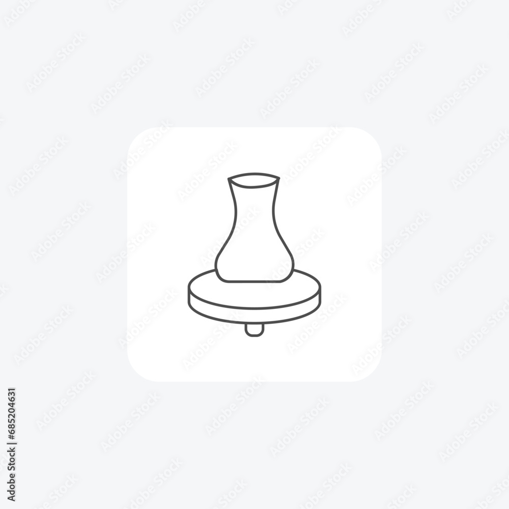 Pottery Wheel, thin line icon, grey outline icon, pixel perfect icon Pottery Wheel, thin line icon, grey outline icon, pixel perfect icon