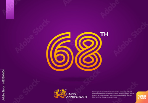 68th anniversary logotype with dark purple background