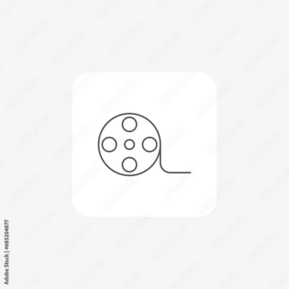 Film Reel, Filmography, thin line icon, grey outline icon, pixel perfect icon Film Reel, Filmography, thin line icon, grey outline icon, pixel perfect icon