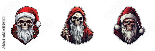 Death Santa Claus face isolated on a white background. Vector illustration