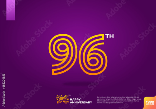 96th anniversary logotype with dark purple background