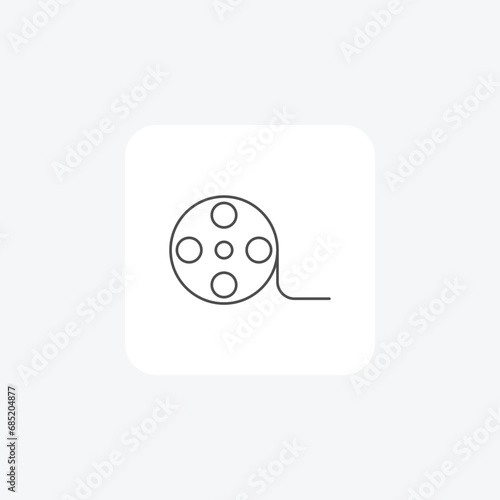 Film Reel, Filmography,  thin line icon, grey outline icon, pixel perfect icon
