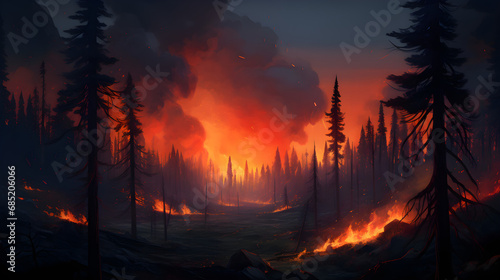 Fire in the forest