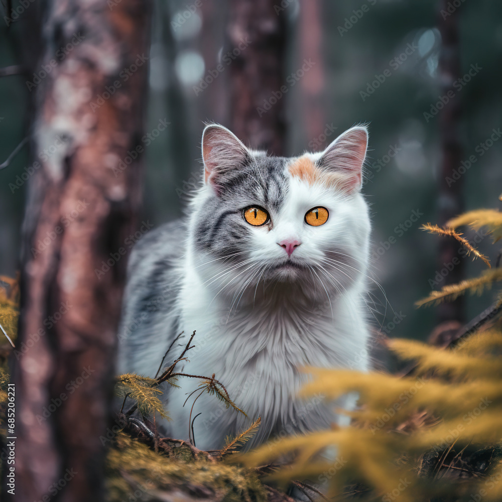 utumn Stroll: Cute Cat in an Autumn Forest utumn Stroll: Cute Cat in an Autumn Forest