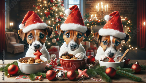 Christmas Canine Cuisine: Jack Russells' Delightful Treats photo