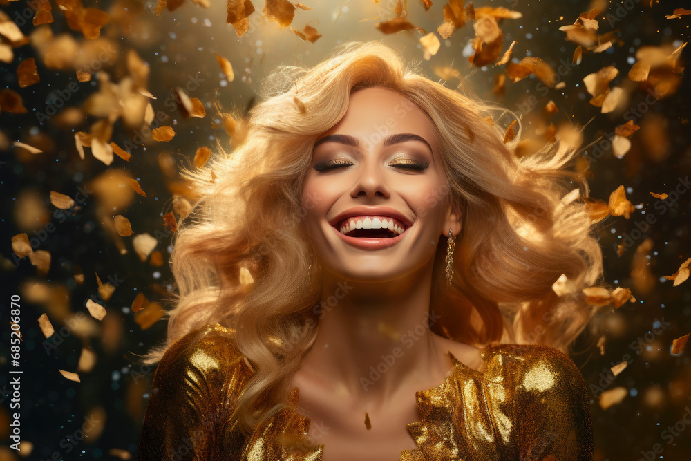 Radiant Elegance: A Blonde Beauty in Golden Glam Radiant Elegance: A Blonde Beauty in Golden Glam