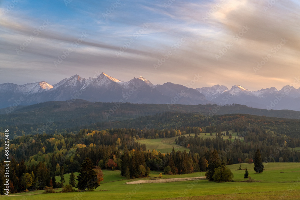 Naklejka premium landscape in the mountains