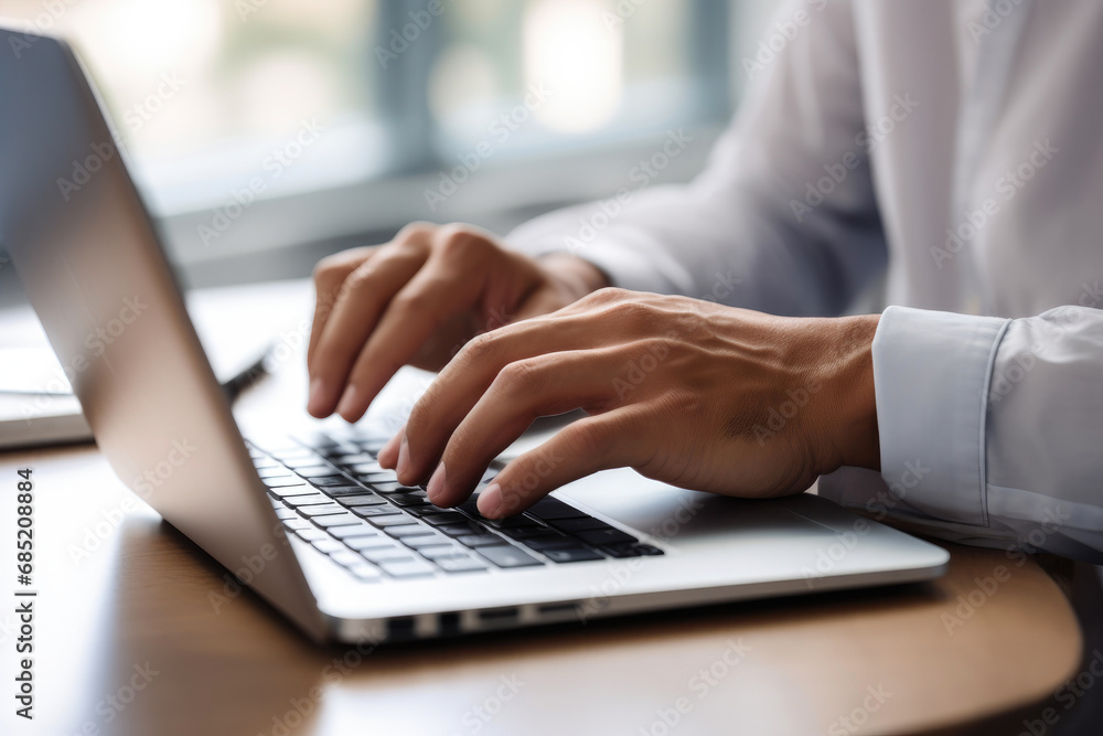 Business Efficiency: Hands Typing on Laptop Business Efficiency: Hands Typing on Laptop
