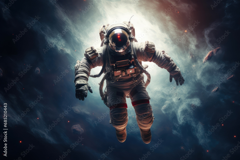 Weightless Wonder: Spacewalker Against the Cosmic Canvas Weightless Wonder: Spacewalker Against the Cosmic Canvas