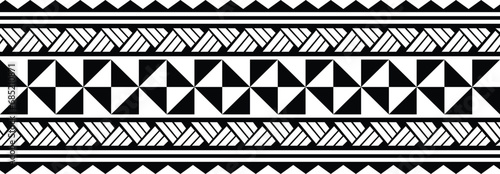 Polynesian tattoo tribal border vector. Samoan maori band design.