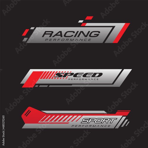 Set racing sport banners bars. Sport News. Streaming Video