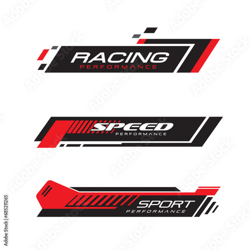Set racing sport banners bars. Sport News. Streaming Video