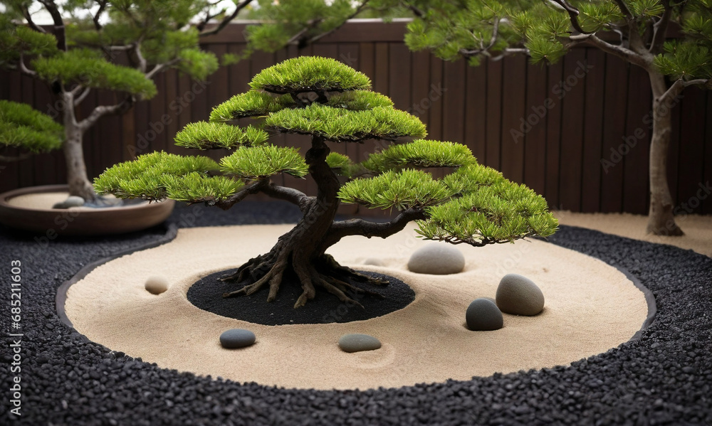tree in a garden, zen concept