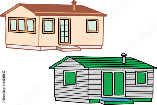  Realistic homes in 3d in editable vector. Real estate  mortgage  loan concept. House icons in cartoon minimal style. Easy to change color or manipulate. eps 10.