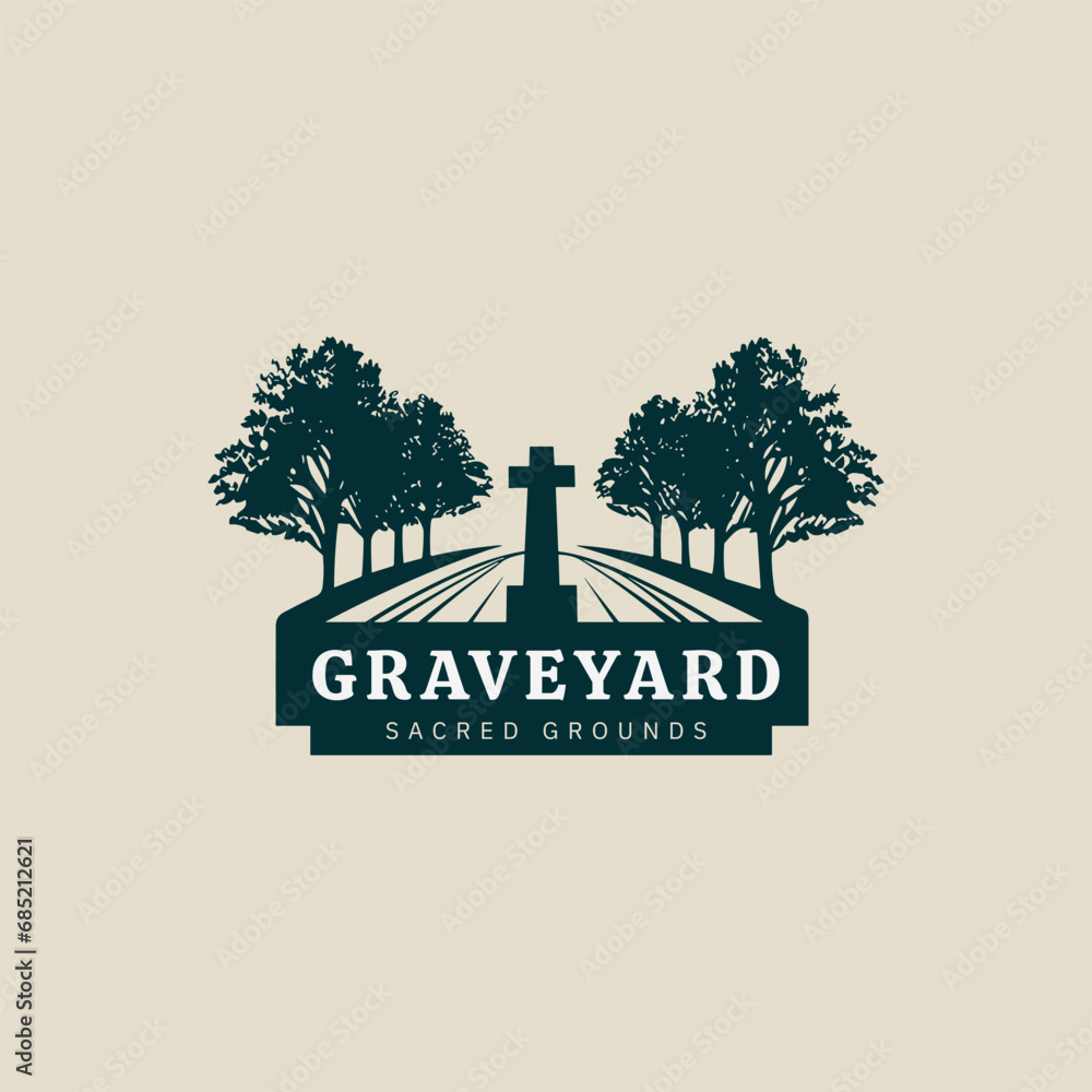 funeral services logo template.graveyard logo,church logo design template