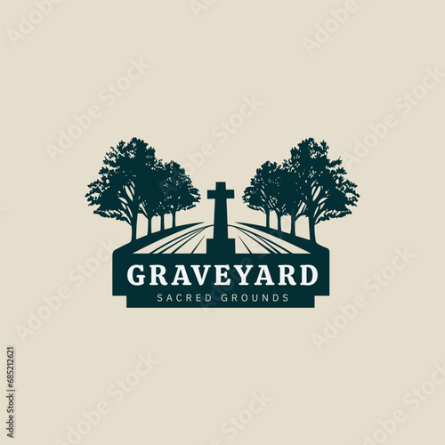 Obraz na płótnie funeral services logo template.graveyard logo,church logo design template w salonie