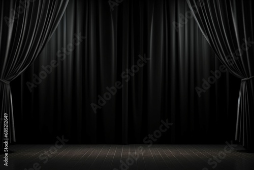 Wallpaper Mural black curtain background with light for stage view. generative ai Torontodigital.ca