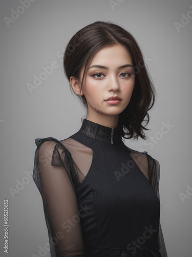 portrait of a woman in a modern sexy maid costume
