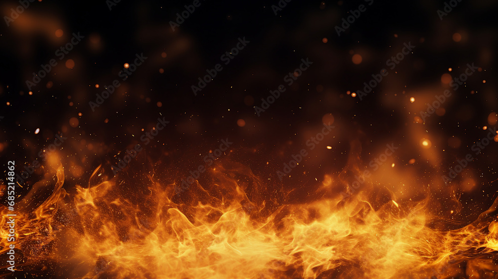 fire embers abstract background with dynamic particles
