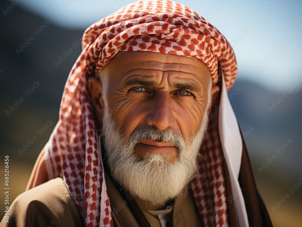 Photo of man with Arab turban.