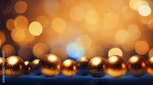 Christmas bauble bokeh background. Christmas and new year background with copy space
