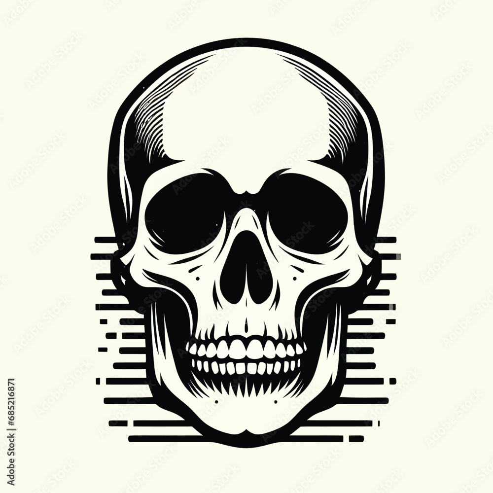 Fototapeta premium Skull vector illustration solid