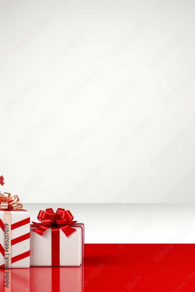 A simple red and white minimalist New Year presentation background AI generated illustration A simple red and white minimalist New Year presentation background AI generated illustration