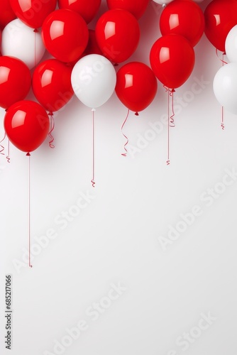 A simple red and white minimalist New Year presentation background AI generated illustration