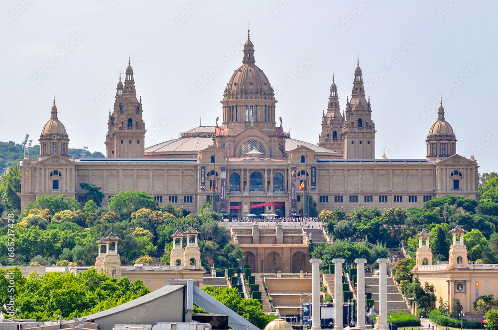 National Palace (Palau Nacional) on Montjuic hill, Barcelona, Spain
