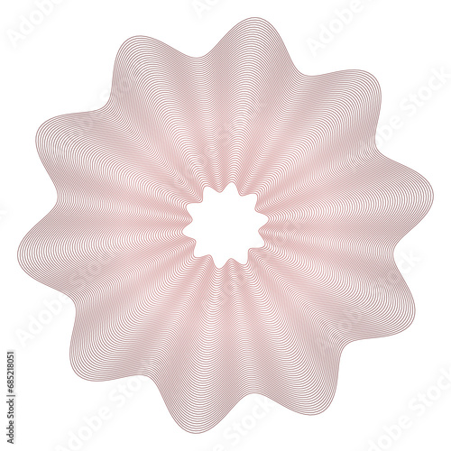 Roseta guilloche. Trazo editable