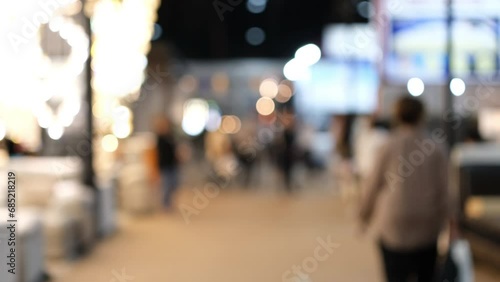 Abstract background blurred many people in the exhibition expo event or trade fair photo