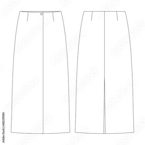 template skirt in double face vector illustration flat design outline clothing collection