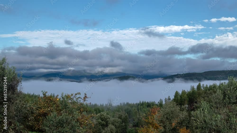 Beautiful Time-lapse of fog moving with clouds Beautiful Time-lapse of fog moving with clouds