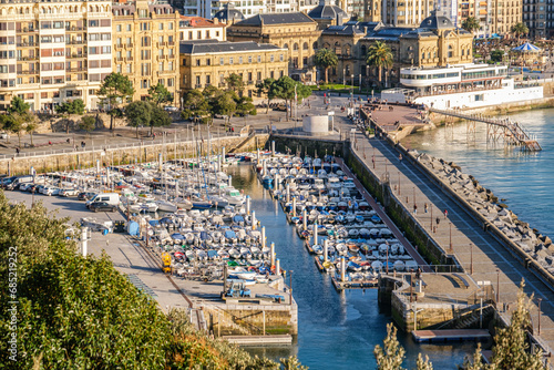 Harbor with boats in San Sebastian, Spain