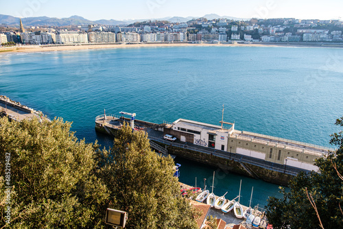 Harbor with boats in San Sebastian, Spain