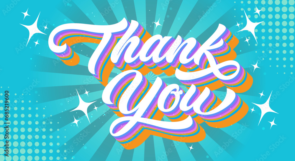 Thank you typography on bright background