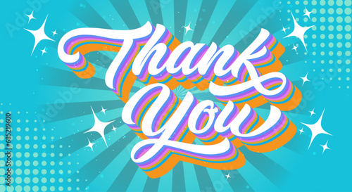 Thank you typography on bright background