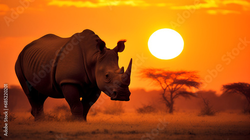wildlife, nature, world wildlife day, rhino on sunset © Muhammad Irfan