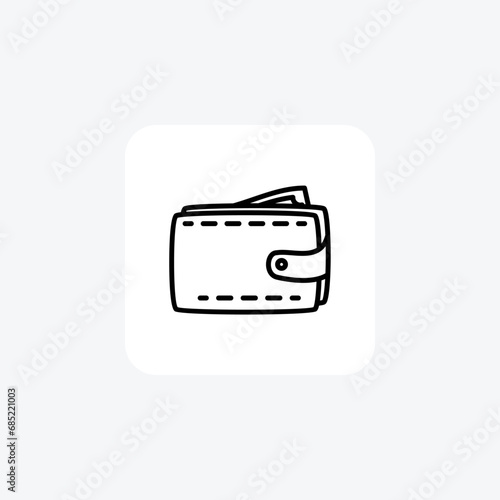 Wallet, Fashion Accessories,Line Icon, Outline icon, vector icon, pixel perfect icon