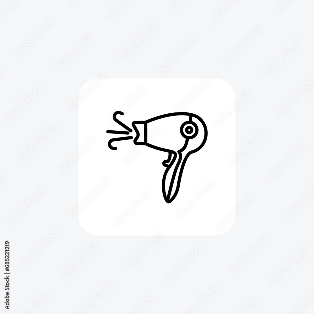 Hair Dryer, Hair Care, Line Icon, Outline icon, vector icon, pixel perfect icon Hair Dryer, Hair Care, Line Icon, Outline icon, vector icon, pixel perfect icon