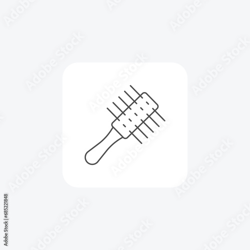 Hairbrush, Hair Care, thin line icon, grey outline icon, pixel perfect icon