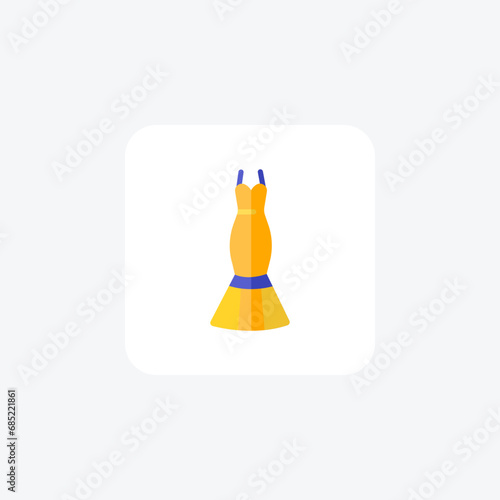 Dress, Fashion, Clothing flat color icon, pixel perfect icon