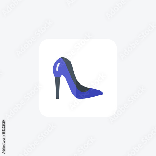 High Heels, Footwear, flat color icon, pixel perfect icon